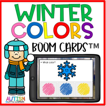 Preview of Winter Color Identification Boom Cards™ for Little Learners