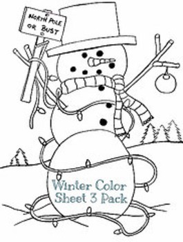 Preview of Christmas Winter Holiday Color Sheet 3 Pack