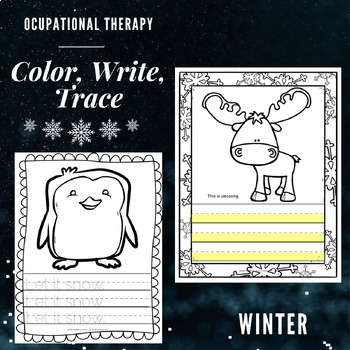 Preview of Winter Color, Trace, Write Sheets: Occupational Therapy