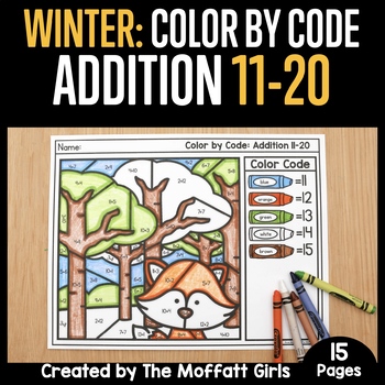 Preview of Winter Color by Code: Addition 11-20