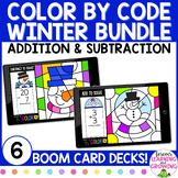 Winter Color by Code Addition & Subtraction BUNDLE