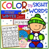 Winter Color by Code -Sight Words Primer