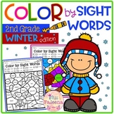 Winter Color by Code - Sight Words Second Grade