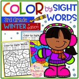 Winter Color by Code -Sight Words Third Grade