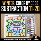 Winter Color by Code: Subtraction 11-20