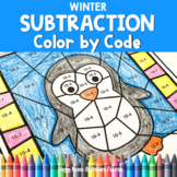 Subtraction - Color-by-Code - Winter - Color by Number
