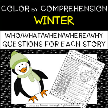 Preview of Winter (Color by Comprehension) w/ Digital Option - Distance Learning