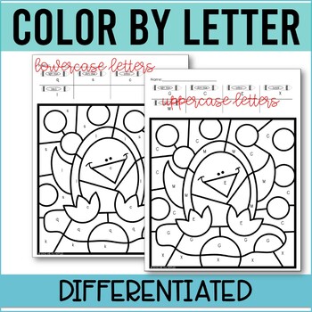 winter color by letter kindergarten letter recognition worksheets set 1