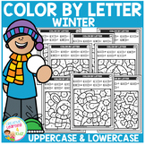 Winter Color by Letter Recognition Alphabet Worksheets