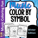 Winter Color by Music Symbol Coloring Sheets