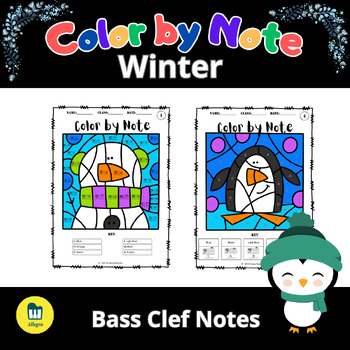 Preview of Winter Color by Note - Bass Clef