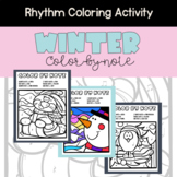 Winter Color-by-Note Music Coloring Pages Activity for Rhythm
