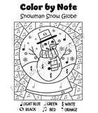 Winter Color by Note Snowman Snow Globe