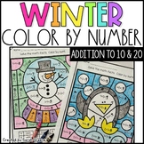 Winter Color by Number for Addition to 10 and 20