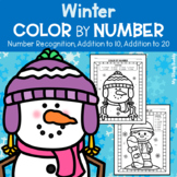 Winter Color by Number: Numbers 1-20 and Addition (Winter 