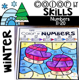 Winter Color by Code Numbers 11-20 Activities