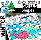 Winter Color by Code Shapes