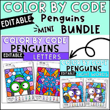 Penguin Color by Sight Word and Letter Recognition Editabl