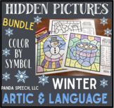 Winter Color by Symbol (Hidden Images) BUNDLE! Speech Therapy