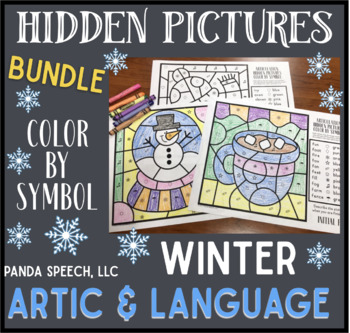 Preview of Winter Color by Symbol (Hidden Images) BUNDLE! Speech Therapy