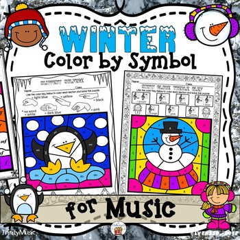 Preview of Winter Color by Symbol (for Music)