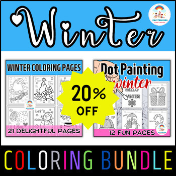 Preview of Winter Coloring BUNDLE | Dot Painting | Dot Marker | Arctic PACK