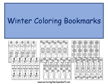 Printable Winter Coloring Bookmarks