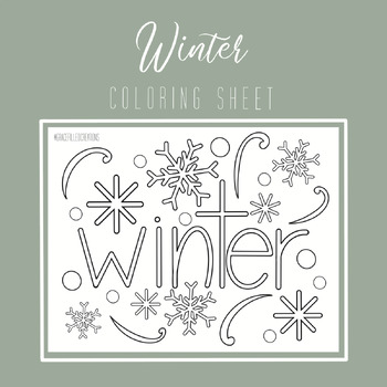 Winter Coloring Page by Grace Filled Creations | TPT