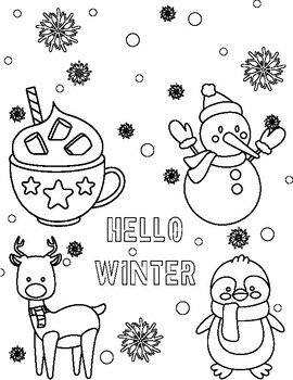 Winter Coloring Page by Fun Learning With Jasmine | TPT