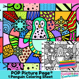 Winter Coloring Page Fun Winter Pop Art Penguin Coloring A
