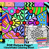 Winter Coloring Page Fun Winter Pop Art Snowflake Coloring
