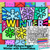Winter Coloring Page Fun Winter Pop Art Snowflake Coloring