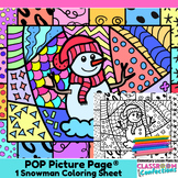 Winter Coloring Page Fun Winter Pop Art Snowman Coloring A