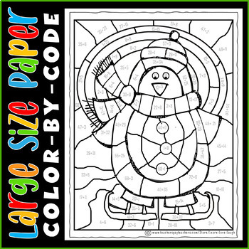 Winter Coloring Pages Math Addition | Color by Code Math 1 to 100 ...