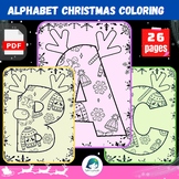 Winter Coloring Pages - Alphabet Christmas Educational Act