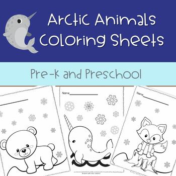Preview of Winter Coloring Pages - Arctic Animals - Polar Animals - Preschool - Pre-K