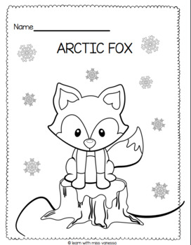 Arctic Animal Tracing Page, preschool winter activity, music activity