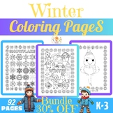 Winter Coloring Pages Bundle|Winter Art Activities Collect