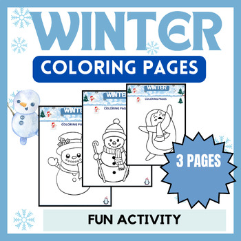 Preview of Winter Coloring Pages - Coloring Sheets Activity - No Prep - Sub Plans