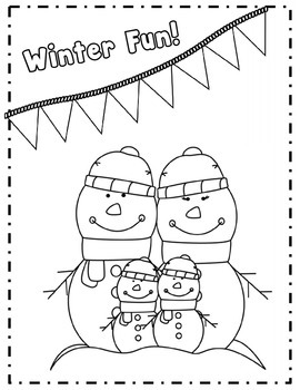 winter coloring pages freethe first grade flair  tpt