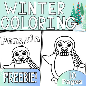 Winter Coloring Sheets Freebie by Pink Flamingo Learning | TPT