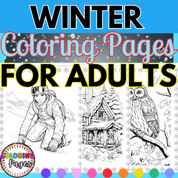 Winter Coloring Pages, Hello Winter December Activities Coloring Book for  Adults