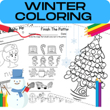 Winter Coloring Pages Math Art Activity