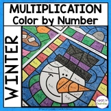 Winter Math Coloring Pages - Multiplication Color by Number