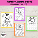 Winter Coloring Pages (Numbers 1 to 20) - Preschool | PreK