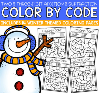 Preview of Winter Coloring Pages - Parts of Speech Color By Number Worksheets ; 1st and 2nd