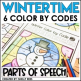Winter Coloring Pages | Parts of Speech Color by Number