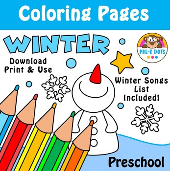 preschool coloring pages for winter