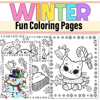 Preview of Winter Coloring Pages | Printable Winter Fun Coloring Pages Sheets | Winter