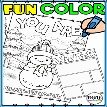 Preview of Winter Coloring Pages Prompts Activities And Comic Strips No-Prep Worksheets